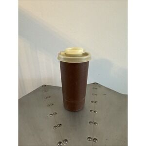 Vintage Tupperware‎ Salt Pepper Spice Shaker Flip Top Brown 1329 with Lid -